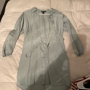 Forever 21 Aqua oversized button down